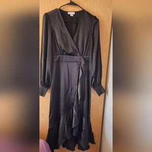 Elegant Black Wrap Dress